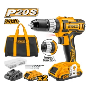 Cordless impact drill Voltage: 20V No-load speed:0-400/0-1500rpm Torque settings:18+1+1