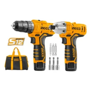 Cordless 2 pcs combo kit With 1PCS Lithium-Ion cordless drill With 1PCS Lithium-Ion impact driver