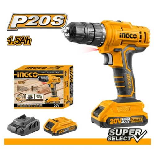 Cordless drill Voltage: 20V No-load speed:0-400/0-1500rpm