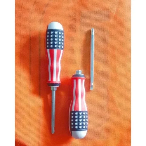 2-in-1 Interchangeable Screwdriver Set – American Flag Design | Professional Flathead & Phillips Tool