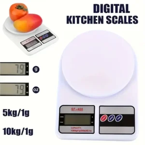 Portable Digital Postal Scale, Precision Digital Kitchen Scale, Easy-to-Read Display, Suitable for Baking, Cooking and Medicine Weighing, Unit Conversion and Peeling Function