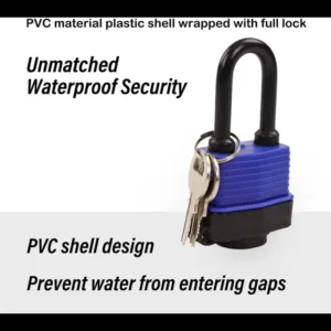 1pcs Heavy-Duty 55mm Keyed-Alike Padlock with Same-Key, Waterproof & Weatherproof Cover, Extra-Long Anti-Rust Shackle, Brass Cylinder - Steel Construction for Boats, Fishing Gear, Marine Equipment, Fences, Padlock Waterproof, Fence Security Locks, Sleek Metallic Finish, Durable Construction