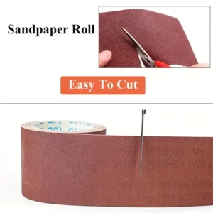 2Yards Durable Aluminum Oxide Sandpaper Roll - High-Quality Wide Red Fabric Abrasive Sanding Cloth for Metal, Wood, Furniture Repair & Auto Body Polishing