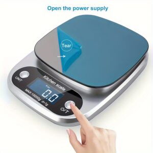 Precision Digital Kitchen Scale - 11.02LB/22.05LB Capacity, LCD Display, Auto Power Off, Battery Powered (AAA Batteries Not Included) - Essential For Accurate Cooking And Baking Measurements Portable 5 Kg/11 Lb Capacity, Multi-unit Display (grams, Ounces, Pounds, Milliliters, Liquid Ounces, And Milliliters) - Easy-to-read LCD Screen, Auto-power Off, Battery Powered